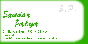 sandor palya business card