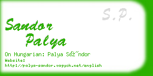 sandor palya business card